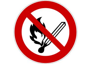 Zákazové značení – Zákaz otevřeného ohně