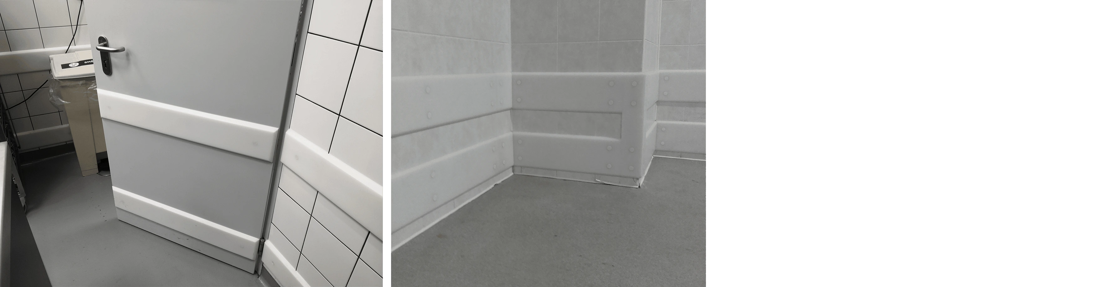 Bílé okopové desky WallProtec Hygienic