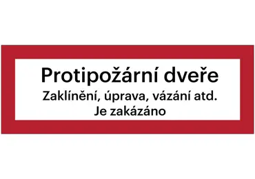 Bezpečnostní požární (luminiscenční) značení – ''Protipožární dveře'' s dodatkem