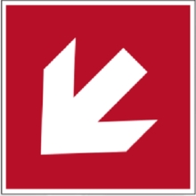 Bezpečnostní požární značení, diagonální indikátor směru – úhlový znak, 150×150 mm