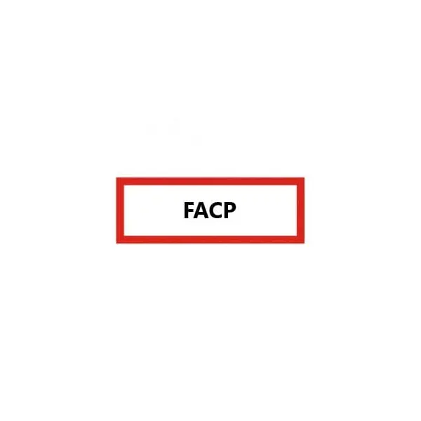 Bezpečnostní požární značení, ''FACP'' – luminiscenční hliníkový kompozit, 420×148 mm