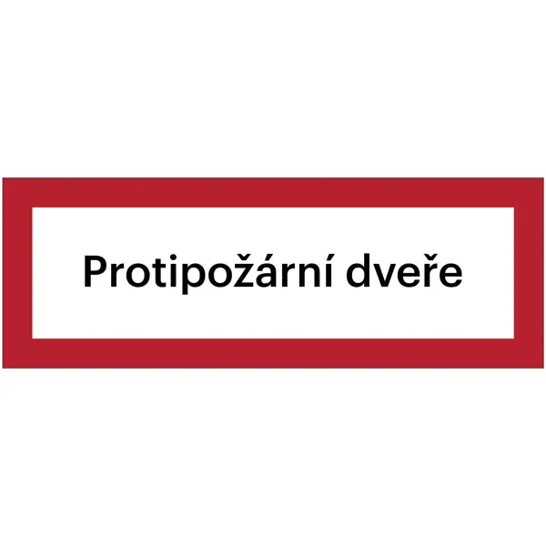 Bezpečnostní požární značení, ''Protipožární dveře'' – plast, 210×74 mm