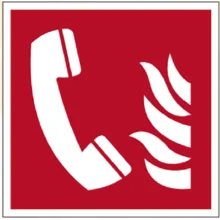 Bezpečnostní požární značení, telefon s požární signalizací – luminiscenční plast, 100×100 mm