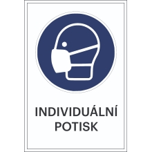 Bezpečnostní příkazové značení, noste ochrannou masku, s možností individuálního textu – hliníkový kompozit, 400×600 mm