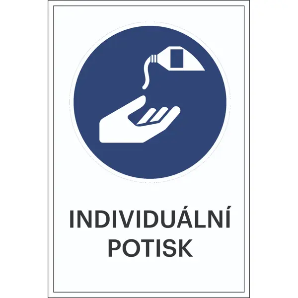 Bezpečnostní příkazové značení, Ochrana kůže, s možností individuálního textu – hliníkový kompozit, 400×600 mm