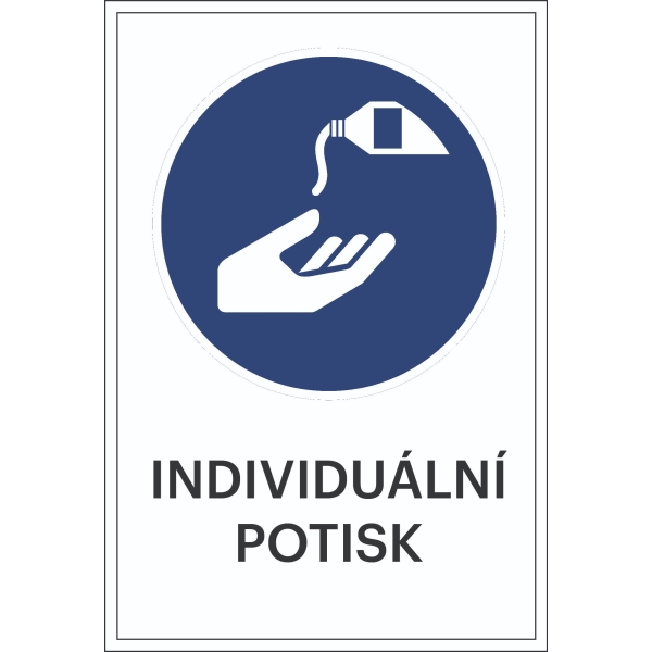 Bezpečnostní příkazové značení, ochrana kůže, s možností individuálního textu – hliníkový kompozit, 500×750 mm