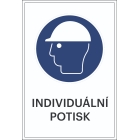 Bezpečnostní příkazové značení, použijte bezpečnostní helmu, s možností individuálního textu – plast, 200×300 mm