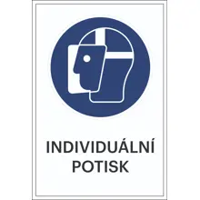 Bezpečnostní příkazové značení, Použijte bezpečnostní masku, s možností individuálního textu – fólie, 100×150 mm