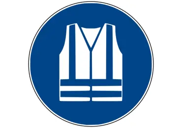 Bezpečnostní příkazové značení – Použijte oblečení s vysokou viditelností