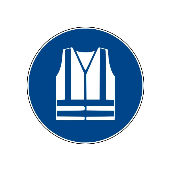 Bezpečnostní příkazové značení, Použijte oblečení s vysokou viditelností – plast, pr. 200 mm