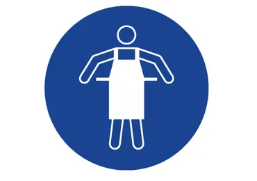 Bezpečnostní příkazové značení – Použijte ochrannou zástěru