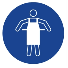 Bezpečnostní příkazové značení, Použijte ochrannou zástěru – protiskluzové PVC, pr. 400 mm