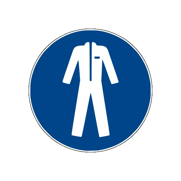 Bezpečnostní příkazové značení, Použijte ochranný oděv – plast, pr. 200 mm