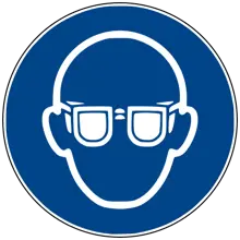 Bezpečnostní příkazové značení, použijte ochranu očí – protiskluzové PVC, pr. 600 mm