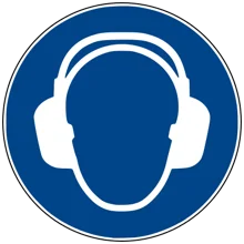 Bezpečnostní příkazové značení, použijte ochranu uší – protiskluzové PVC, pr. 400 mm