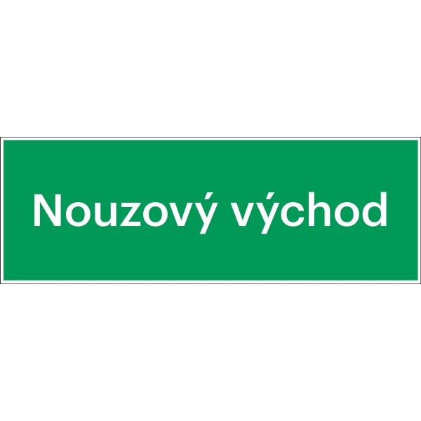 Bezpečnostní únikové značení, ''Nouzový východ'' – fólie, 300×105 mm