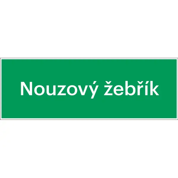 Bezpečnostní únikové značení, ''Nouzový žebřík'' – hliníkový kompozit, 400×140 mm