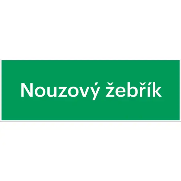 Bezpečnostní únikové značení, ''Nouzový žebřík'' – luminiscenční fólie, 400×140 mm