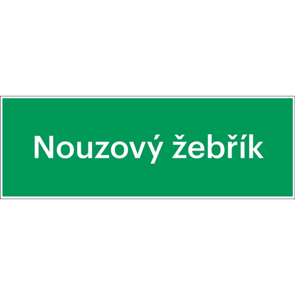 Bezpečnostní únikové značení, ''Nouzový žebřík'' – luminiscenční hliníkový kompozit, 300×105 mm
