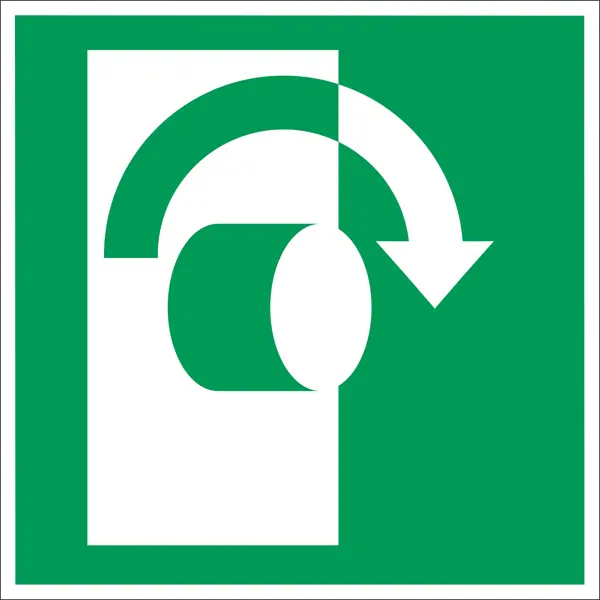 Bezpečnostní únikové značení, otevřete doprava – luminiscenční vystupující znak, 200x200 mm