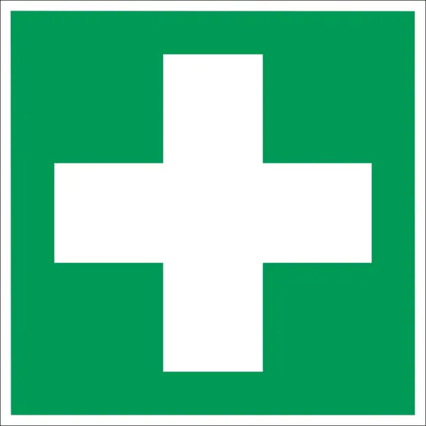 Bezpečnostní únikové značení, první pomoc – plast, 100×100 mm