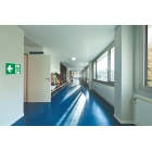 Bezpečnostní únikové značení, shromaždiště – luminiscenční hliníkový kompozit, 100×100 mm