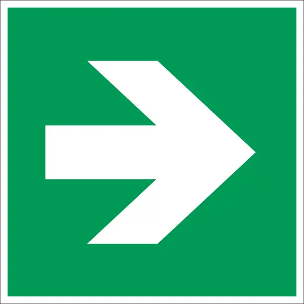 Bezpečnostní únikové značení, směrová šipka – plast, 200×200 mm