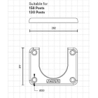 Bezpečnostní zábrana A-SAFE, bezpečnostní patka Slider Plate pro sloupek pr. 130 mm