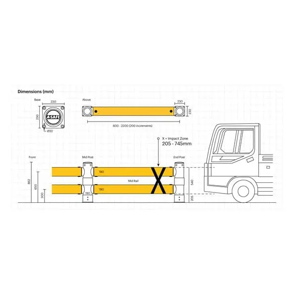 Bezpečnostní zábrana A-SAFE, iFlex Atlas Double Traffic Barrier – 1,4 m