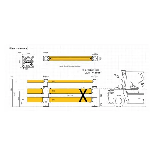 Bezpečnostní zábrana ASAFE, iFlex Atlas Double Traffic Barrier Plus – 1,2 m
