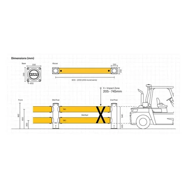 Bezpečnostní zábrana ASAFE, iFlex Double Traffic Barrier – 1,4 m
