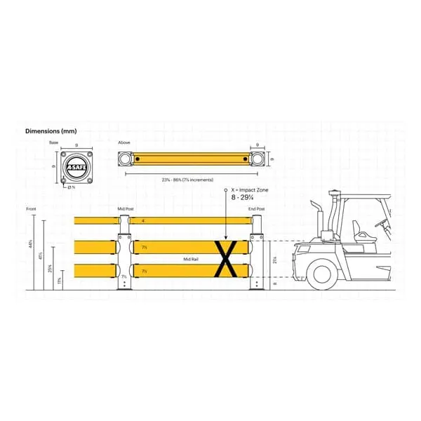 Bezpečnostní zábrana A-SAFE, iFlex Double Traffic Barrier Plus – 1 m
