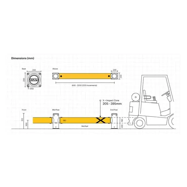 Bezpečnostní zábrana ASAFE, iFlex Single Traffic Barrier – 1 m