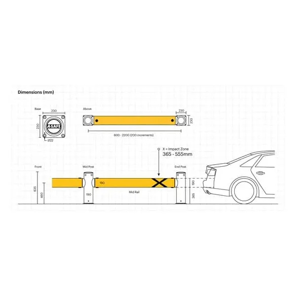 Bezpečnostní zábrana ASAFE, iFlex Single Traffic Barrier Vysoká – 8,6 m
