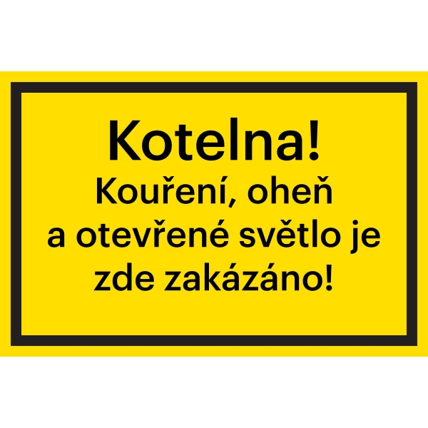 Bezpečnostní značení, ''Kotelna!'' – fólie, 200×133 mm