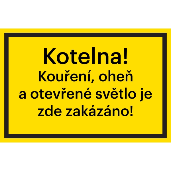 Bezpečnostní značení, ''Kotelna!'' – fólie, 300×200 mm