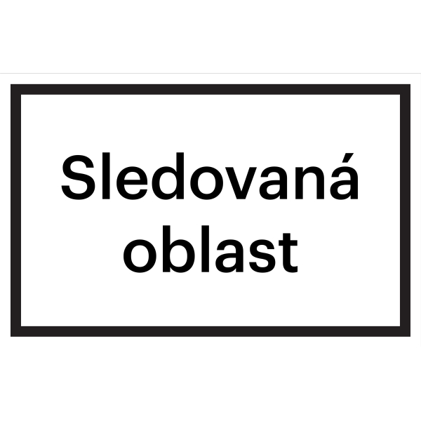 Bezpečnostní značení, ''Sledovaná oblast'' – fólie, 200×133 mm