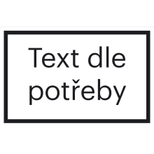 Bezpečnostní značení, text dle potřeby – fólie, černo-bílá, 200×133 mm