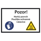 Bezpečnostní značení, text dle potřeby – fólie, červeno-bílá, 200×133 mm