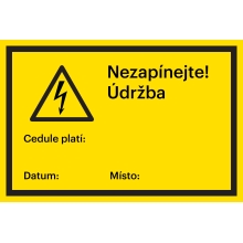 Bezpečnostní značení, údržbářské práce s piktogramem – fólie, 200×133 mm