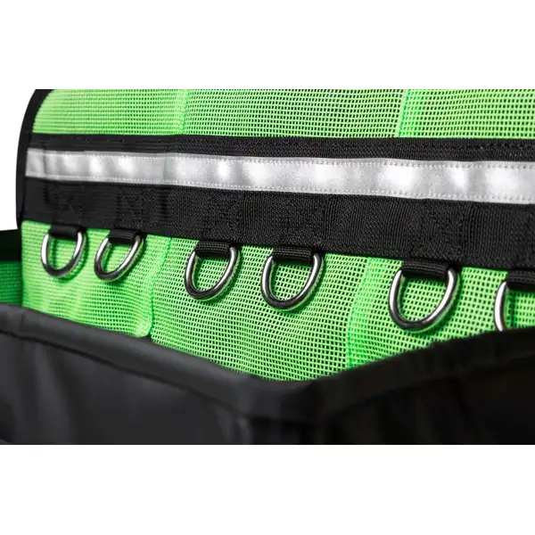 Brašna NLG na nářadí pro zvedací plošiny s nosností 30 kg – PVC, zeleno-černá, 370×540×150 mm