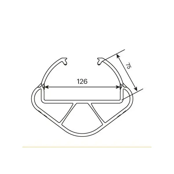 Chránič regálových stojin iFlex RackGuard, největší bez gumové zarážky – žlutá, v. 400 mm