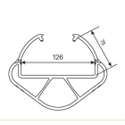 Chránič regálových stojin iFlex RackGuard, největší bez gumové zarážky – žlutá, v. 600 mm