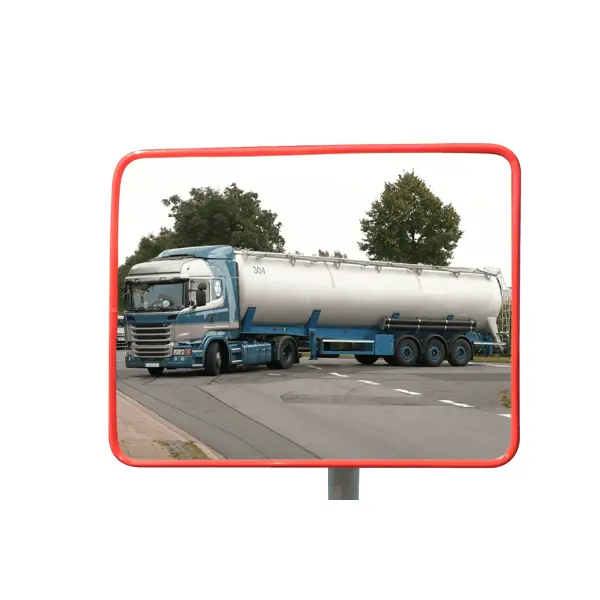 Dopravní zrcadlo Premium – akrylát, červený rám 40×60 cm