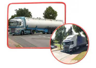 Dopravní zrcadlo Premium–akrylát, červený rám