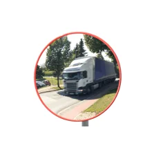 Dopravní zrcadlo Premium – akrylát, červený rám, pr. 80 cm