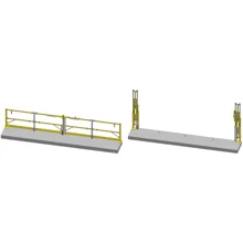 Dvousegmentová zvedací brána na rampu, oboustranná – ocel, š. 4600 mm, světlá š. 3800 mm
