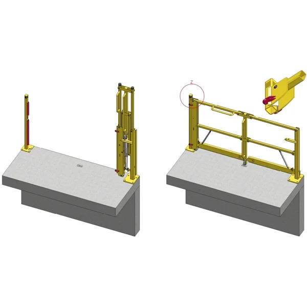 Dvousegmentová zvedací brána na rampu – ocel, š. 3000 mm, světlá š. 2500 mm