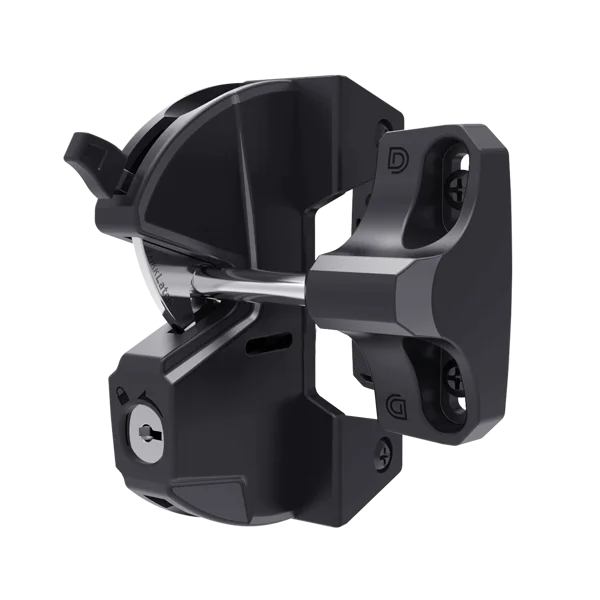 Dvoustranný zámek na klíč pro branku – černá, polymer