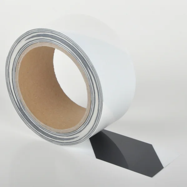 Extra tenká podlahová páska odolná proti znečištění WT-5229, permanentní – polyester, černo‐bílá, 75 mm × 15 m